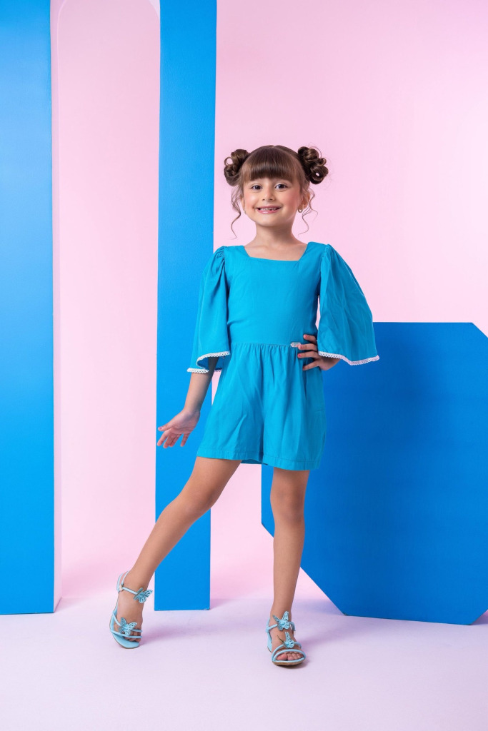 Macaquinho Banana Club Zury Azul Turquesa